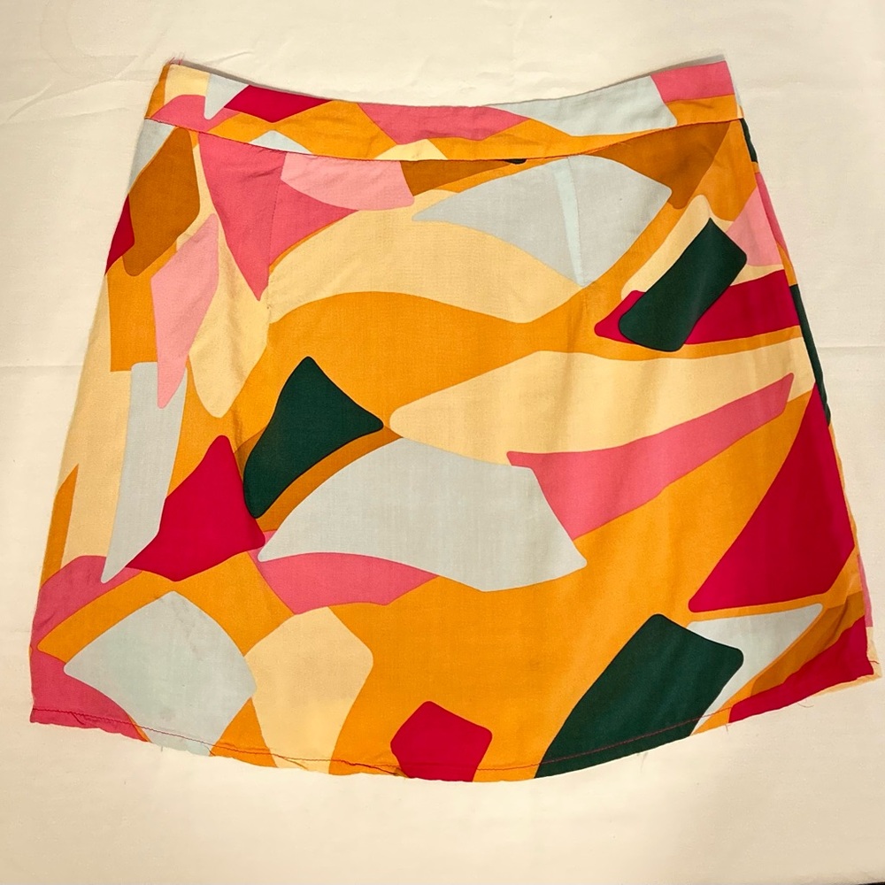 YLLW‎ Colorful Geometric Mini Skirt
